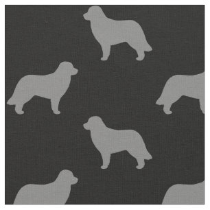 Leonberger Dog Breed Silhouetten Gemustert Stoff