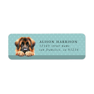 Leonberger Dog Rücksendeadressen-Aufklebers