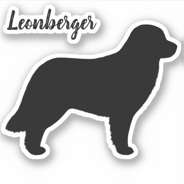 Leonberger Dog Silhouette Leo Vinyl Sticker (Vorderseite)