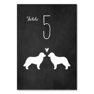 Leonberger Dog Silhouetten Hochzeit Empfang Tischnummer