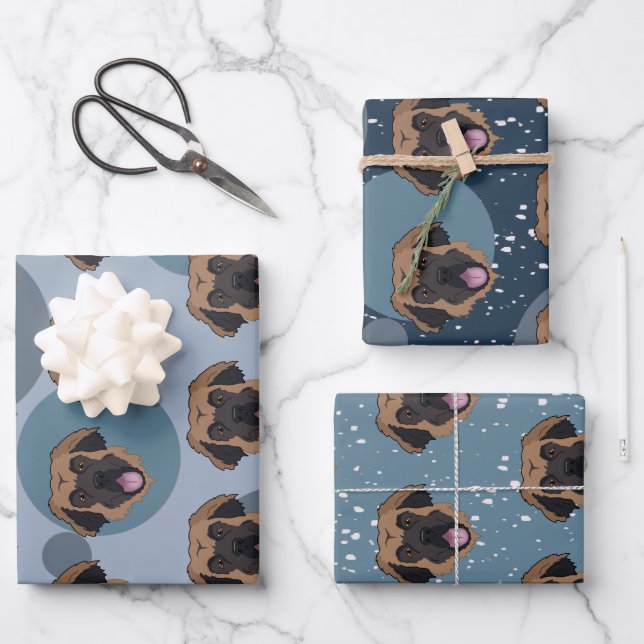 Leonberger Geschenkpapier Set (Vorderseite)