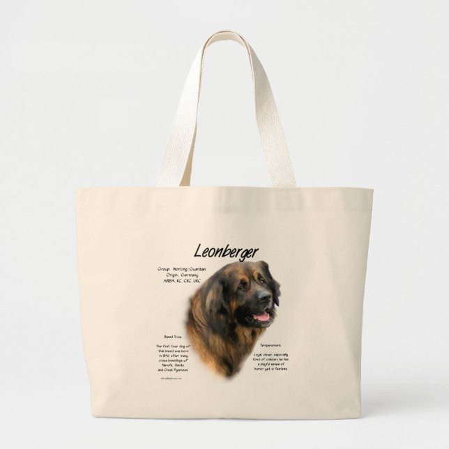 Leonberger Geschichtsdesign Jumbo Stoffbeutel (Vorne)