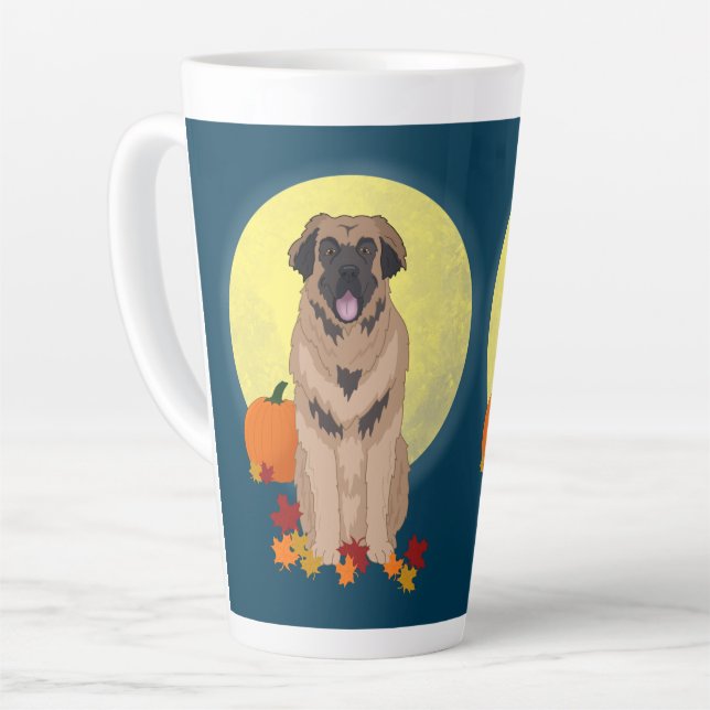 Leonberger Halloween Herbst Milchtasse (Linke Ecke)