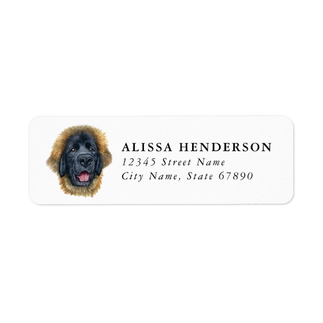 Leonberger-Hunde-Rücksendeadressetiketten (Vorne)