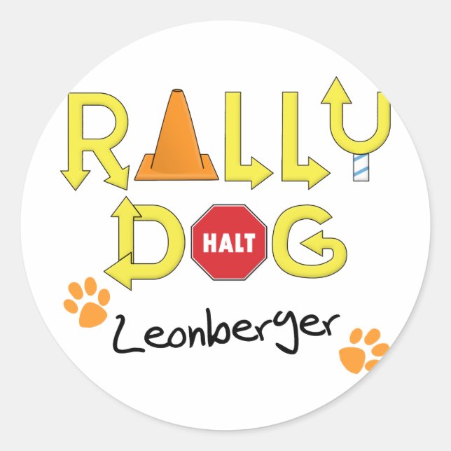 Leonberger Kundgebung Dog Runder Aufkleber (Vorderseite)