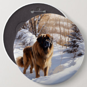 Leonberger lässt es Weihnachten schneien Button