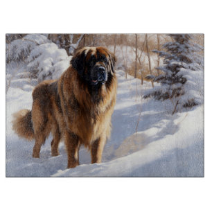 Leonberger lässt es Weihnachten schneien Schneidebrett