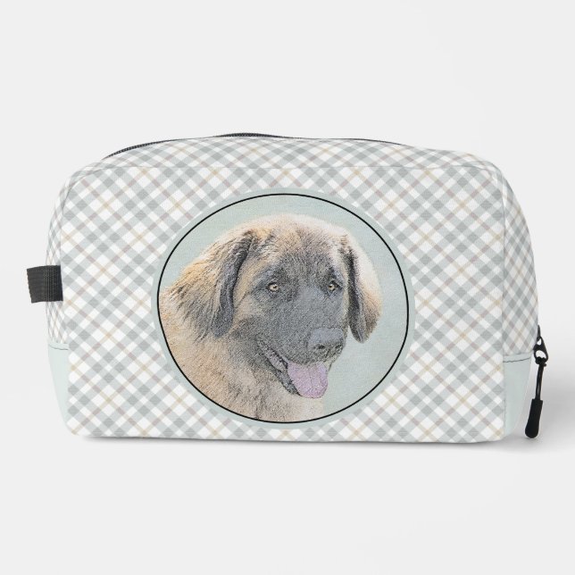 Leonberger Malerei Leo Niedlich Original Haustier  Waschbeutel (Vorderseite)