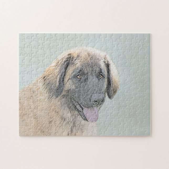Leonberger Malerei - Niedliche Original Hundeschul (Horizontal)