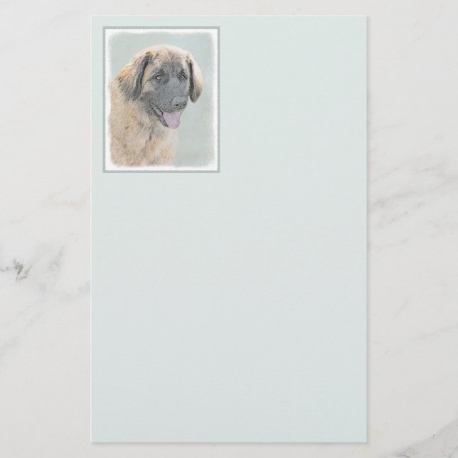 Leonberger Malerei - Niedliche Original Hundeschul Briefpapier (Vorderseite)