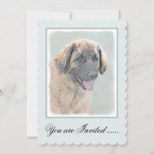 Leonberger Malerei - Niedliche Original Hundeschul Einladung