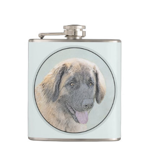 Leonberger Malerei - Niedliche Original Hundeschul Flachmann