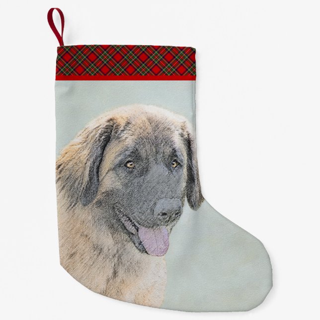 Leonberger Malerei - Niedliche Original Hundeschul Kleiner Weihnachtsstrumpf (Vorderseite)