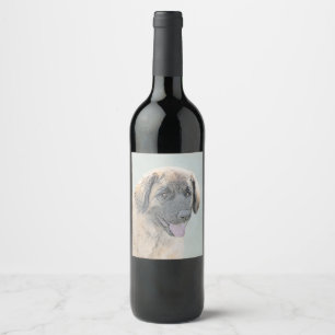Leonberger Malerei - Niedliche Original Hundeschul Weinetikett