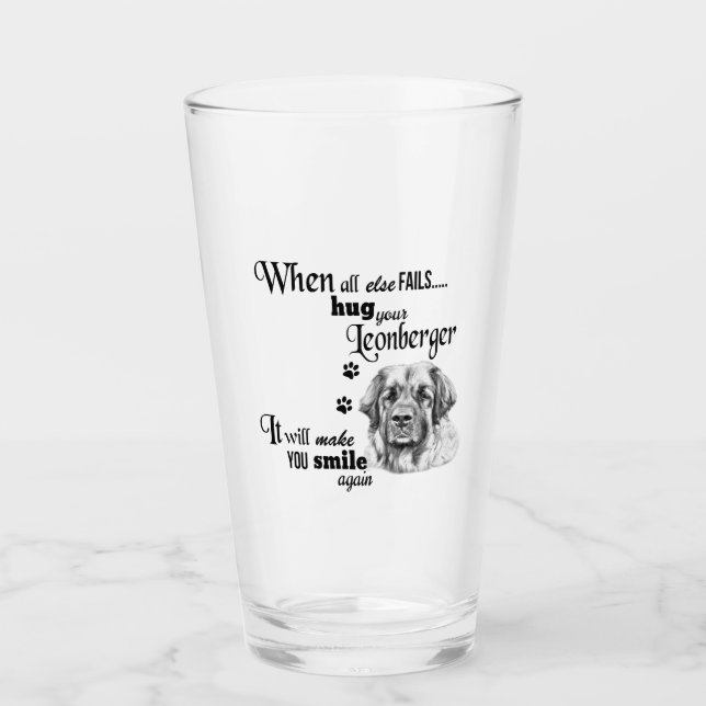 Leonberger niedlicher Hund der modernen Kunst Glas (Vorderseite)