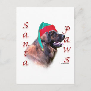 Leonberger Santa Paws Feiertagspostkarte