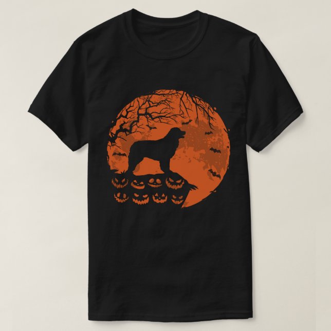 Leonberger und Moon Halloween Hund Lover Geschenk T-Shirt (Design vorne)