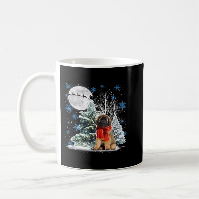 Leonberger Unter dem Mondlicht Schnee Weihnachten  Kaffeetasse (Links)