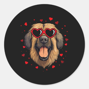 Leonberger Valentinsherz Süße Hunde Liebhaber  Runder Aufkleber