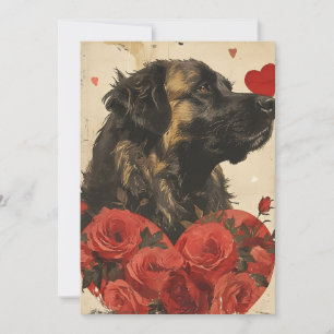 Leonberger Vintag Valentinstag Feiertagskarte