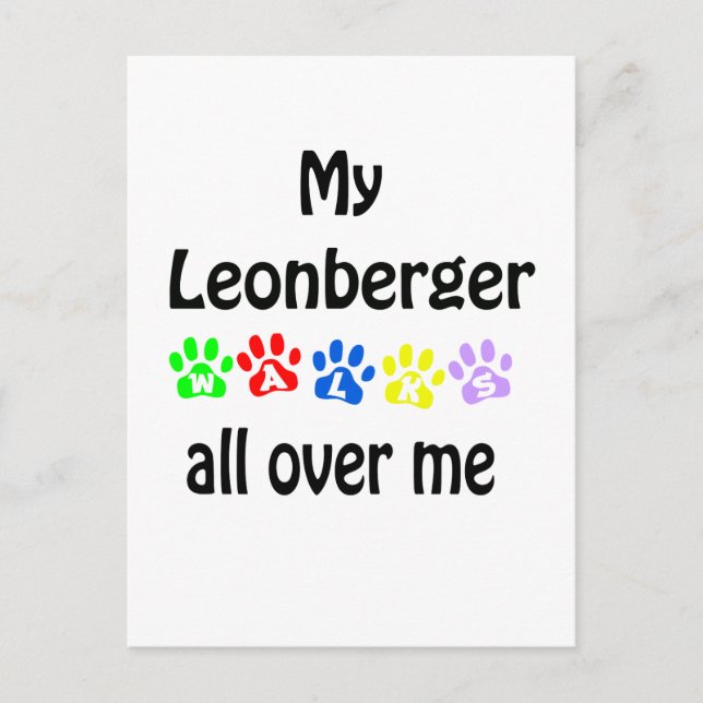 Leonberger Walks Design Postkarte (Vorderseite)