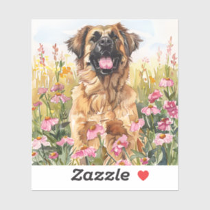 Leonberger Wasserfarben-Aufkleber (gestanzt) Aufkleber