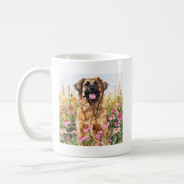 Leonberger-Wasserfarben-Tasse Kaffeetasse (Links)