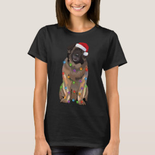 Leonberger Weihnachtslicht Xmas Hund Lover Santa H T-Shirt