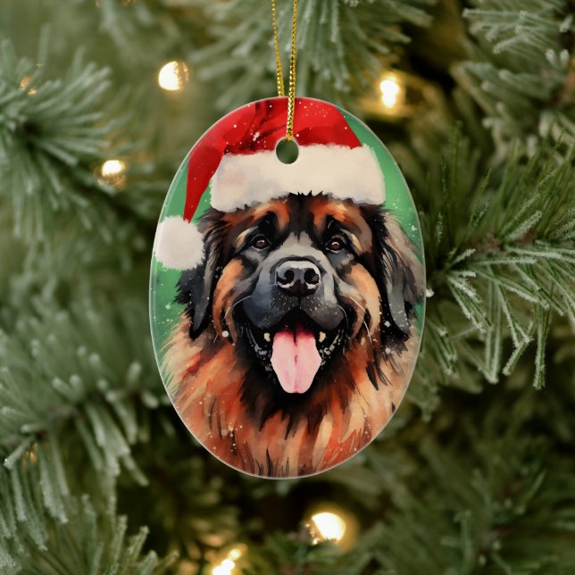 Leonberger Weihnachtsmalerei Keramik Ornament (Baum)