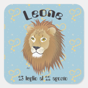 Leone 23 luglio al 22 agosto Etichetta Quadratischer Aufkleber