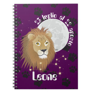 Leone 23 luglio al 22 agosto Taccuino Notizblock