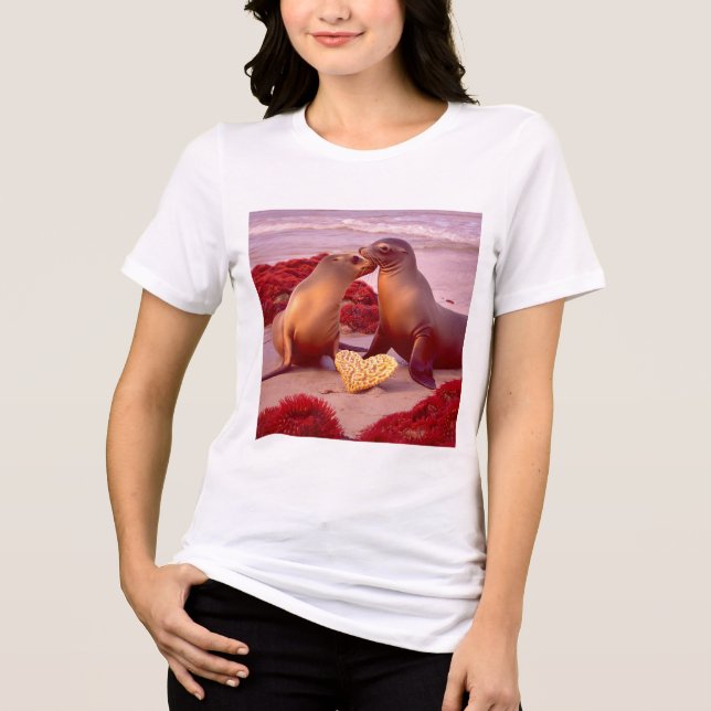 Leones marinos enamorados Tri-Blend shirt (Vorderseite)