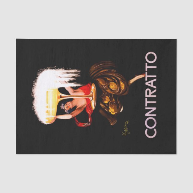 Leonetto Cappiello Werbung Plakat Contrato Win Seidenpapier (Vorderseite)