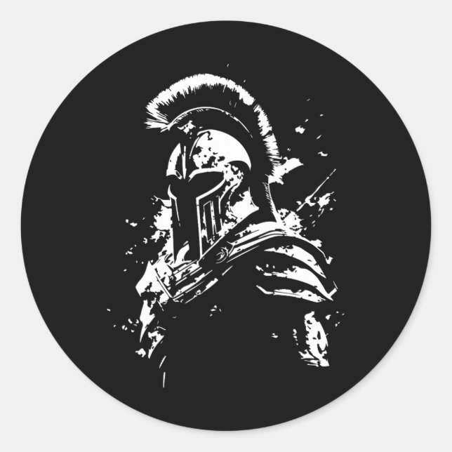 Leonidas Spartan Helmet Gym Sparta Workout Griechi Runder Aufkleber (Vorderseite)