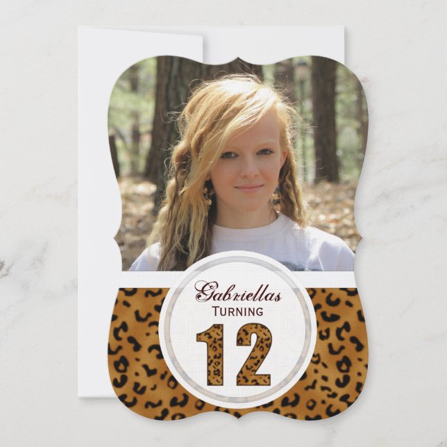 Leopard 12. Geburtstag: Bild:Party Einladung (Vorderseite)