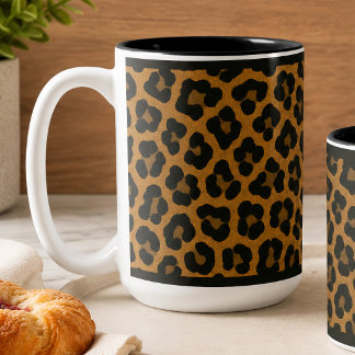 "LEOPARD" 15 OZ. ZWEITON-KAFFEE ZWEIFARBIGE TASSE