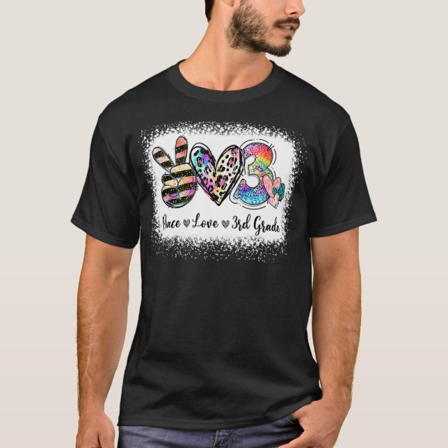 Leopard 3rd Grade Bleached Gefärbte Krawatte Peace T-Shirt (Vorderseite)