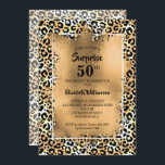 Leopard 50. Geburtstagsparty Einladung<br><div class="desc">Eleganter Leopardenprint wird mit Goldfolie überlagert und Ihre Geburtstagsparty-Details in schicker Schrift für JEDEN ALTER Geburtstag. KOORDINIERENDE Artikel in unserem Geschäft verfügbar.</div>