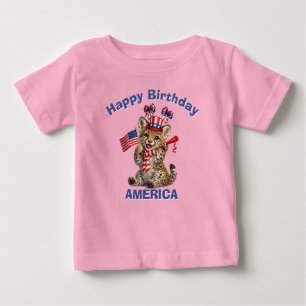Leopard (5q) Patriotisches Kinder T-Shirt