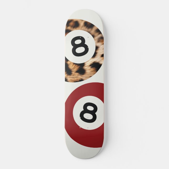 Leopard 8 Ball Chic Skateboard Wall Art (Vorderseite)