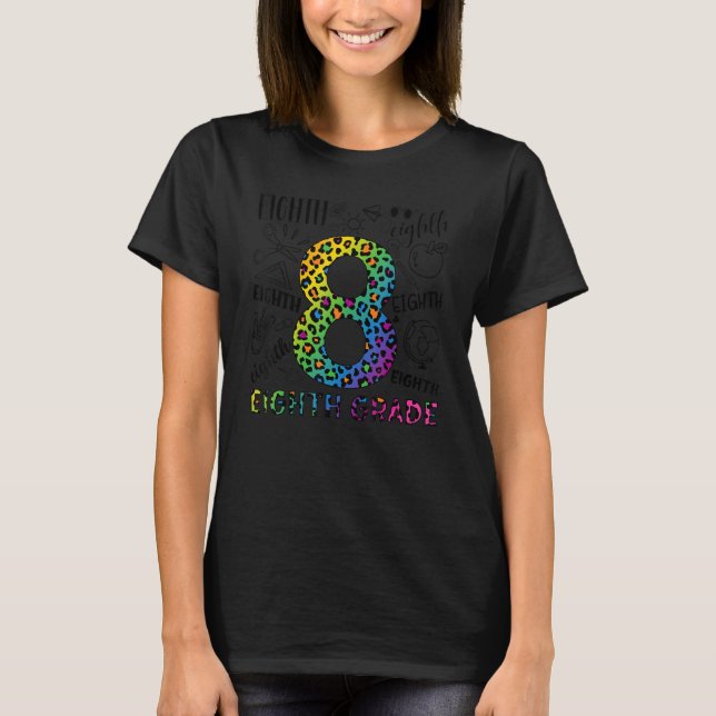 Leopard 8. Grade Typografy Team Aighth Grade Tee (Vorderseite)
