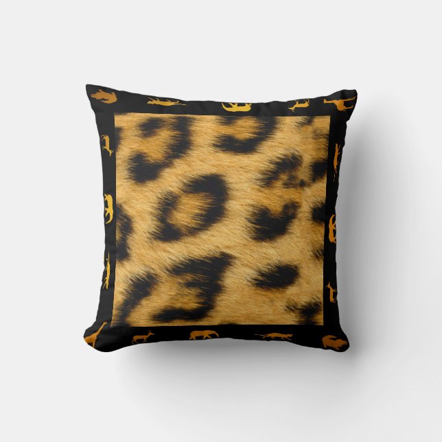 Leopard - afrikanische Grenze Kissen (Vorderseite)