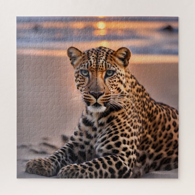 Leopard am Strand (Vertikal)