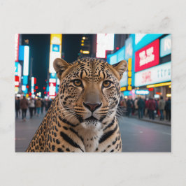 Leopard am Times Square Feiertagspostkarte