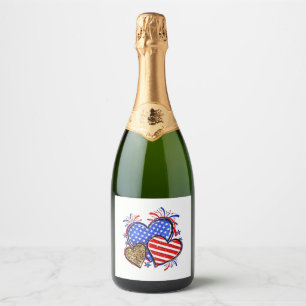 Leopard American Flag Herz 4. Juli USA