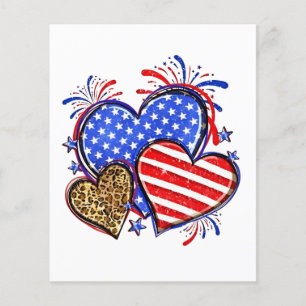 Leopard American Flag Herz 4. Juli USA Flyer