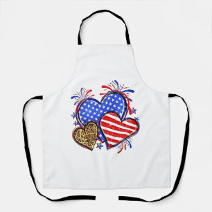 Leopard American Flag Herz 4. Juli USA Schürze
