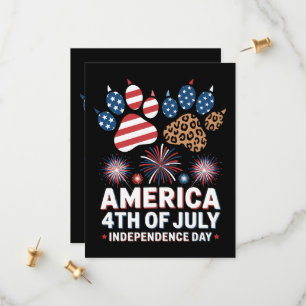 Leopard Amerikanische Flagge Herzen Süß 4. Juli Save The Date