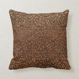 Leopard Animal Black Bronze Honey African Fur Kissen