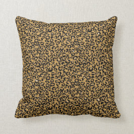 Leopard Animal Black Bronze Honey African Sepia Kissen
